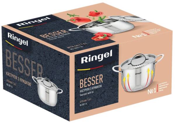Каструля RINGEL Besser 16 см (1.6л) з кришкою нержRG-2021-16