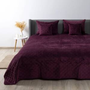 Покривало ТЕП "VELOUR" 180*240 см 1шт бордо/ромб прям