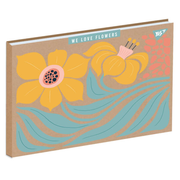 Альбом для малювання YES А4 30л/100 клеєний білила "Flowers" крафт