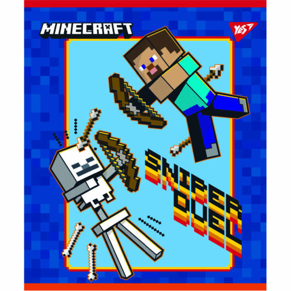 Зошит для записів А5/12 кос. YES "Minecraft" мат. ВДЛ+УФ-виб.+мікроембосінг