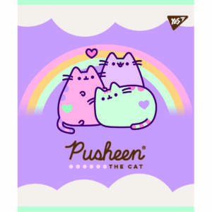 Зошит для записів А5/12 кос. YES "Pusheen" мат. ВДЛ+глітер