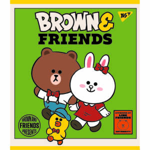 Зошит для записів А5/12 лін.  YES "Line Friends" мат. ВДЛ+ УФ-виб