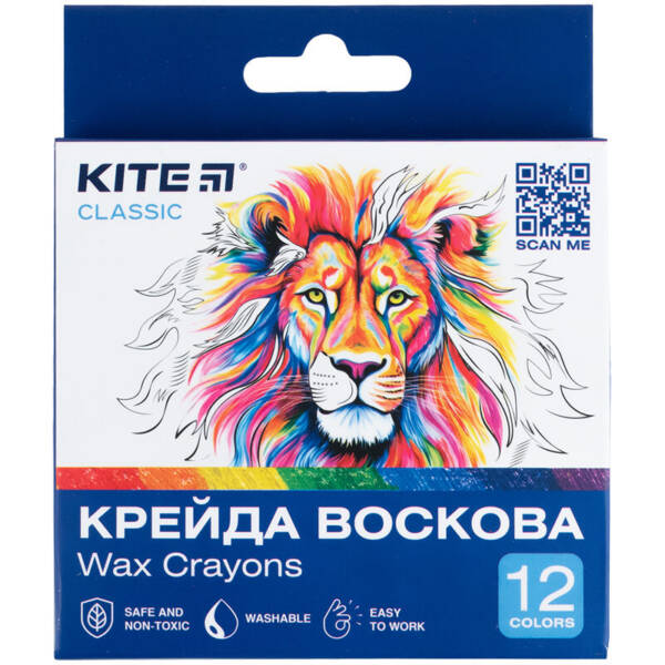 Крейда воскова, 12 кольорів Kite Classic