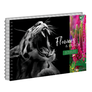 Альбом для малювання Yes А4 20арк./120 спіраль "Flowers&Black" виб.гібрід.лак