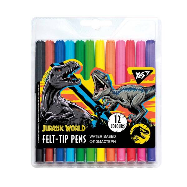 Фломастери YES 12 кольорів Jurassic