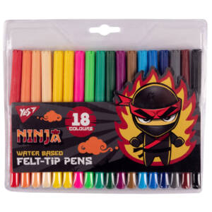Фломастери YES 18 кольорів "Ninja"