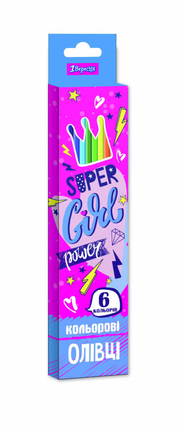 Олівці 6 кол. "Cool girl"