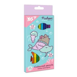 Олівці кольорові YES 12/24 кол. Pusheen