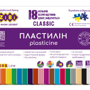 Пластилін CLASSIC 18 клоьорів, 360г  KIDS