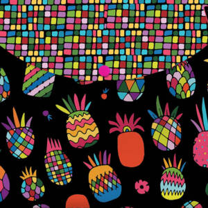 Папка-конверт на кнопці А4 "Black pineapple"