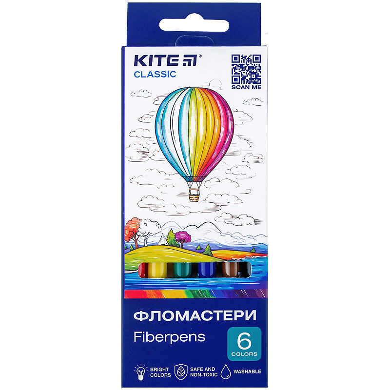 Фломастери, набiр 6 шт. Kite Classic