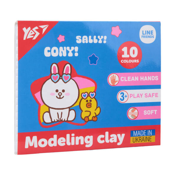 Пластилін Yes, 10 кол., 200г "Line Friends"