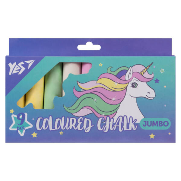 Крейда кольорова Yes "Glamour", 9 шт, JUMBO