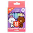 Крейда кольорова Yes "Line Friends" 12 шт, кругла