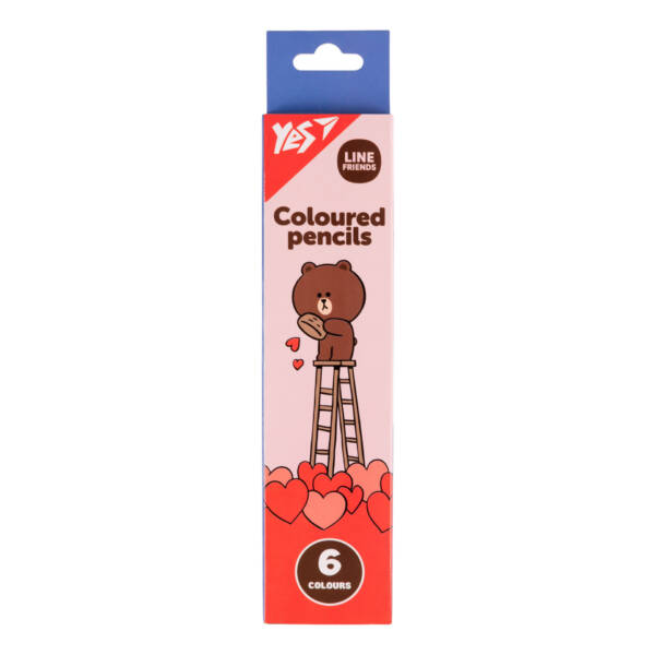 Олівці кольорові Yes 6 кол. "Line Friends. Choco"