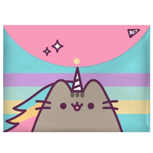 Папка-конверт YES на кнопці А4 "Pusheen"