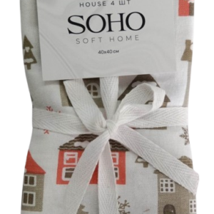 Кухонний текстиль SOHO Наб. руш. 40*40см бавовна 100% House 4 шт.
