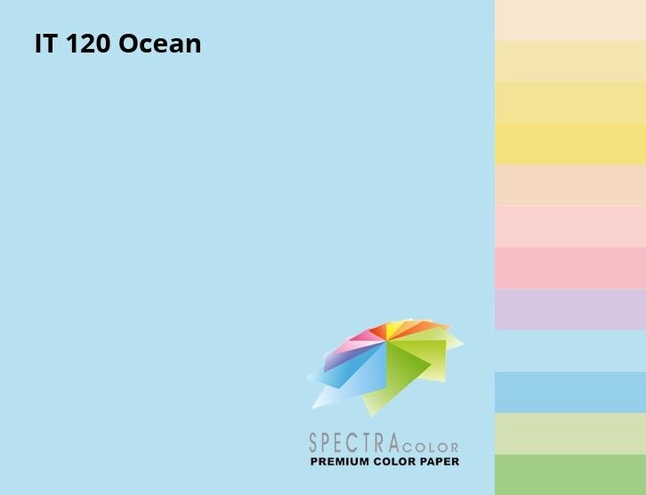 Папір кольор. А4/160 (100арк.) паст. Ocean 120 (блакитний) SPECTRA COLOR