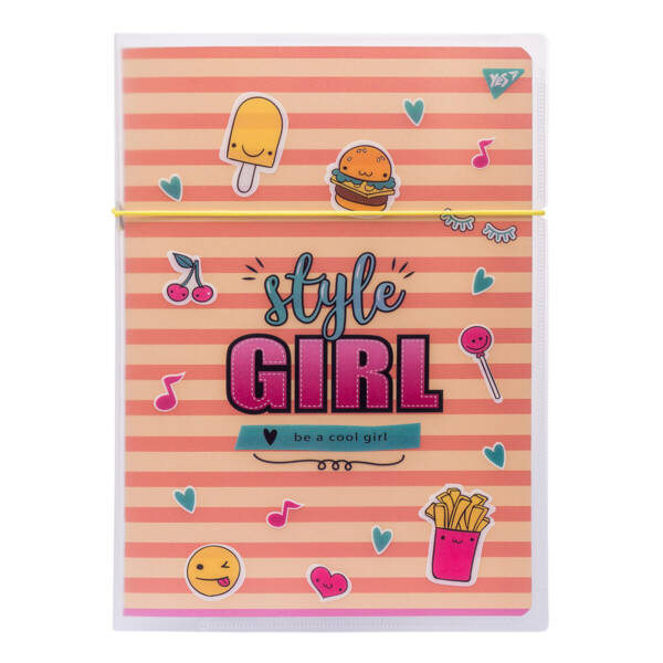 Зошит А4/48кл в пластик папці з малюнком "STYLE GIRL"