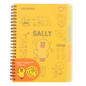 Зошит для записів YES А5, 80 арк., софт-тач пласт.обкл. "Line Friends. Sally"