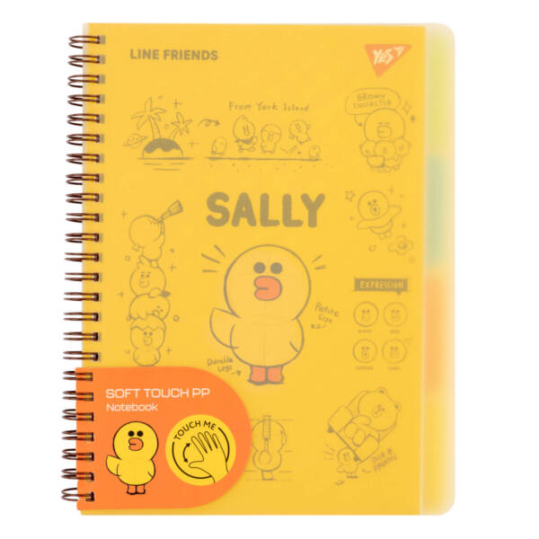 Зошит для записів YES А5, 80 арк., софт-тач пласт.обкл. "Line Friends. Sally"