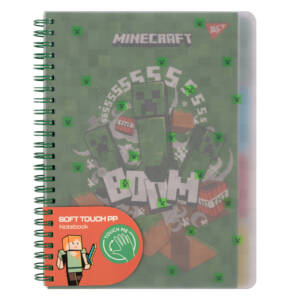 Зошит для записів YES А5, 80 арк., софт-тач пласт.обкл. "Minecraft"