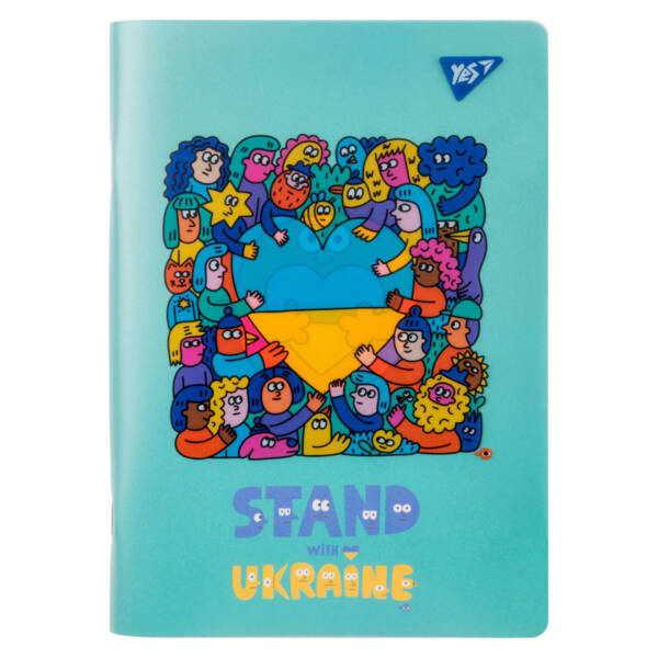 Зошит для записів YES А5/70 пласт. обкл. "Stand with Ukraine", клітинка