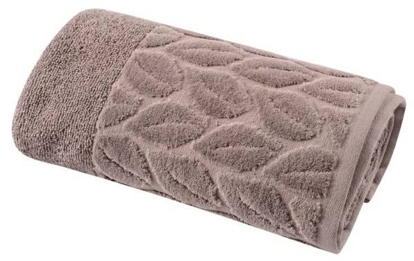Bath text SOHO Рушник 50*90 бавовна 100% Leaves Cappuccino