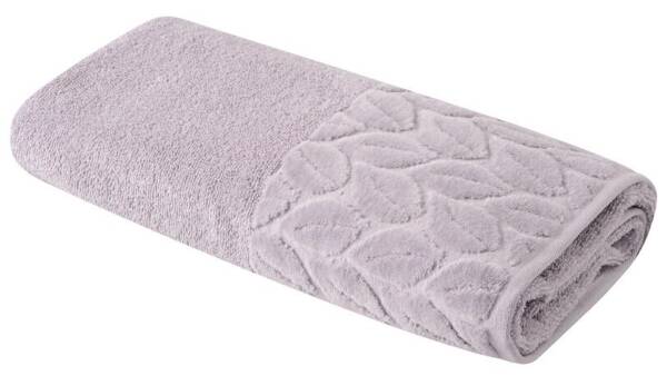 Bath text SOHO Рушник 70*140 бавовна 100% Leaves Gray