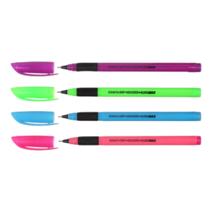 Ручка масляна SONATA GRIP, 0,5 мм, гум. грип, тригр. корпус, сині чорнила