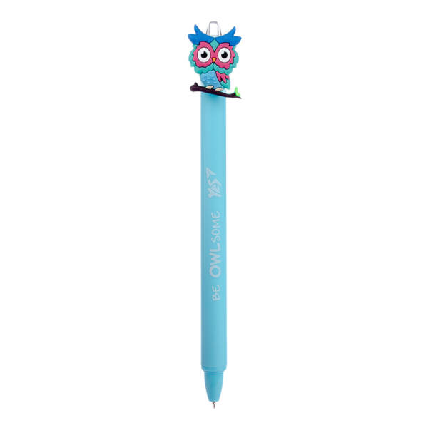 Ручка масляна YES «Cute owl» автоматична,  0,7 мм, синя