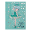 /Блокнот LITTLE MISS, А-6, 64л., кл., тв. обкл., мат. лам.+лак, гліт,бірюзовий