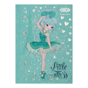 /Блокнот LITTLE MISS, А-6, 64л., кл., тв. обкл., мат. лам.+лак, гліт,бірюзовий