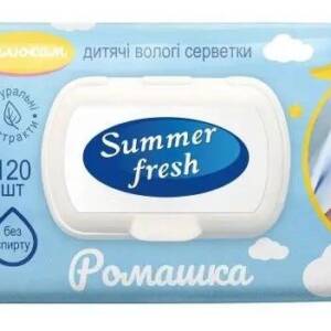 Дитячі вологі серветки Naturelle Summer Fresh ромашка 120 шт.