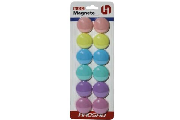 Магніти 12шт пастельних кольорів, d=3см