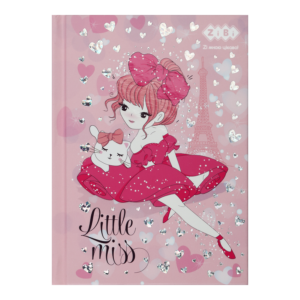 /Блокнот LITTLE MISS, А-6, 64л., кл., тв. обкл., мат. лам.+лак, гліт,рожевий