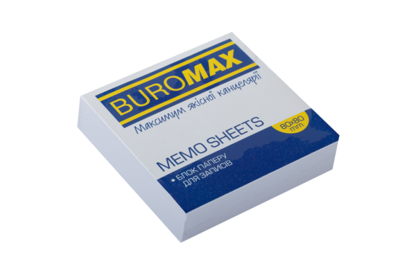 Блок білого паперу для нотаток JOBMAX 80х80х20мм, скл.