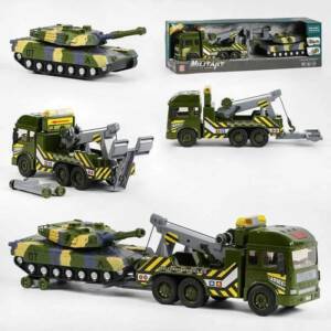 Трейлер RJ 3367 (18) "Military vehicles series", звук, світло, 3 активні кнопки, рухомі елементи, у