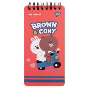 Блокнот 80х160 мм, 60 арк., подв. cпіраль "Line Friends" Brown&Cony