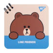 Блокнот YES 110х110 мм, 80 арк., подв. cпіраль "Line Friends" Brown