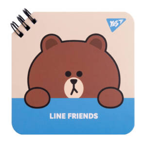 Блокнот YES 110х110 мм, 80 арк., подв. cпіраль "Line Friends" Brown