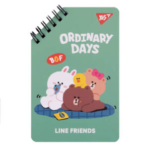 Блокнот YES 95х145 мм, 60 арк., подв. cпіраль "Line Friends" Ordinary days