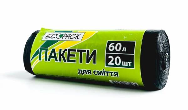 Пакети для сміття ТМ"Ecopack"  60л/20шт/пак