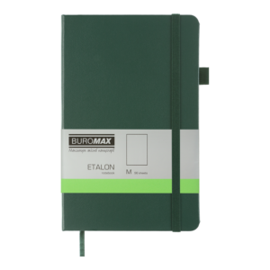 Книга записна ETALON 125*195, 96 арк., чистий блок, обкл. штучна шкіра, зелений