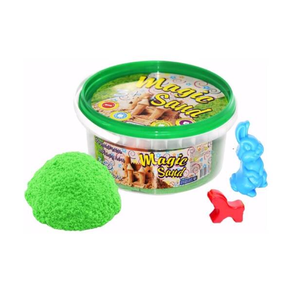 Magic sand зеленого кольору у відрі 0,350 кг