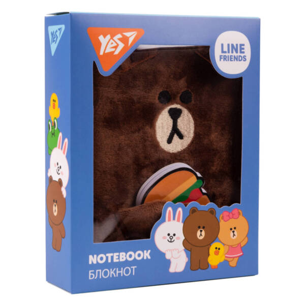 Блокнот пухнастий YES "Line Friends" Brown