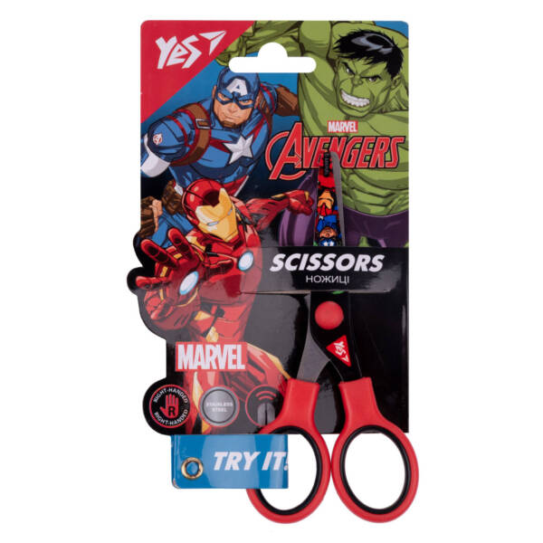 Ножиці YES "Marvel.Avengers" 13см, з принтом на лезі