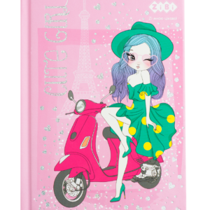 /Блокнот CUTE GIRL, А-6, 64л., кл., тв. обкл., мат. лам.+лак, гліт, рожевий