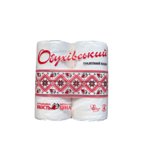 Обухівська Туалетний папір целюлозний 2-шар 4 рулони на гільзі білий