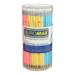 Олівець графітовий PASTEL HB, асорті, з гумкою, туба - 100 шт.